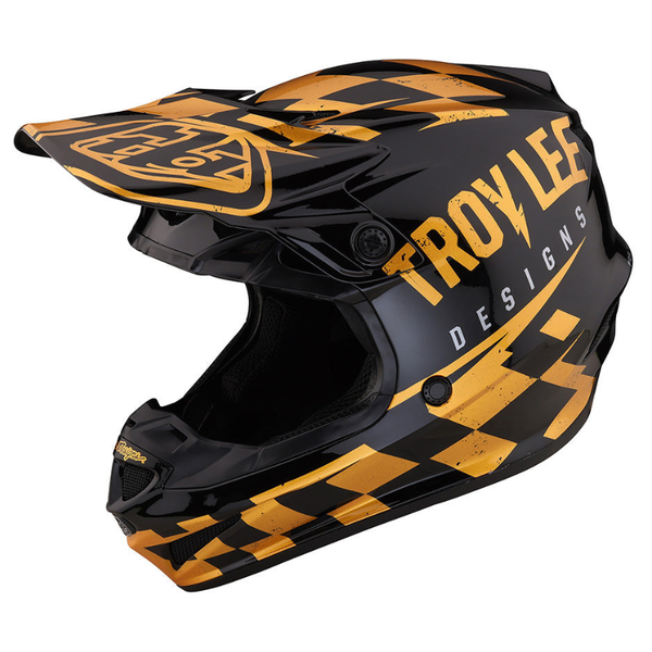 Troy Lee Designs SE4 Race Shop Helmet W/Mips - Black/Gold