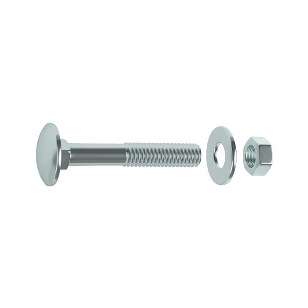 B20 Carriage Bolt, Nut And 1 Washer Steel 8.8 Wzp+Cr3 8x120 15cb