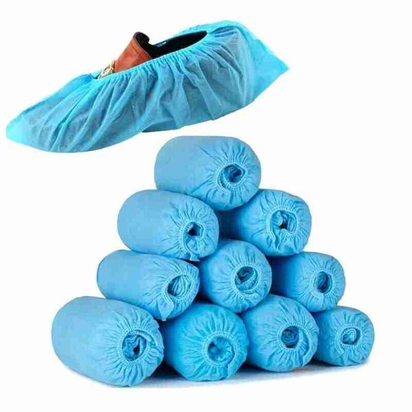 Non-Woven Shoe Covers - 5 Packs of 100 (Blue)
