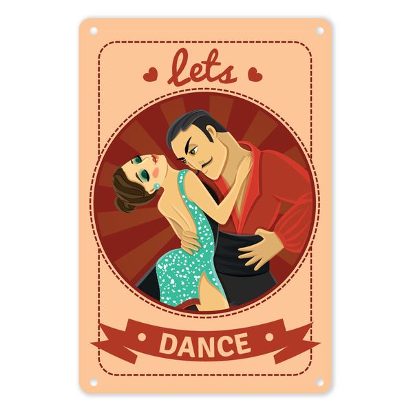A4 Metal/Tin Poster - Let's Dance (Tango Dance)