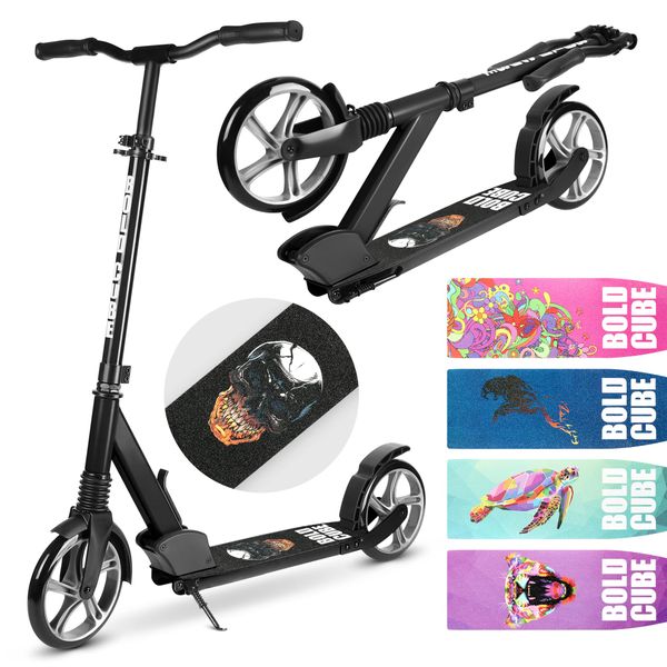 BOLDCUBE Big 2-Wheel Scooter | Kids 7+ | 200mm Wheels | Adjustable 86-111cm