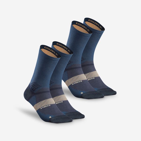 Quechua Hiking Socks - Hike 520 Double High Navy - 2 Pairs