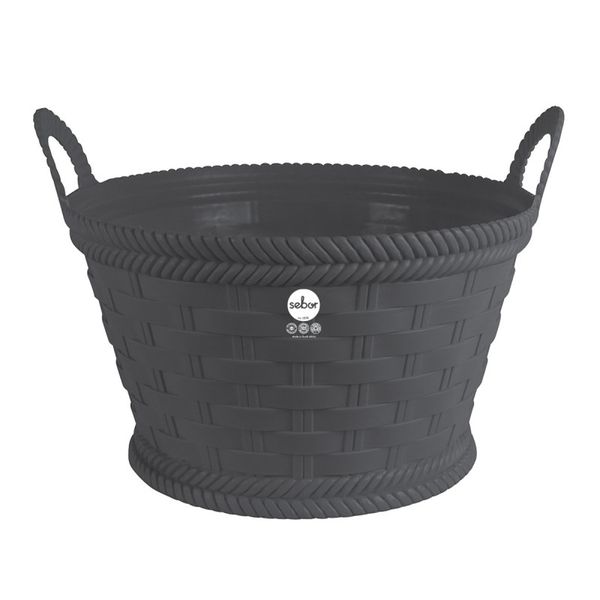 Sebor - Trug Woven Basket - 44cm - Charcoal