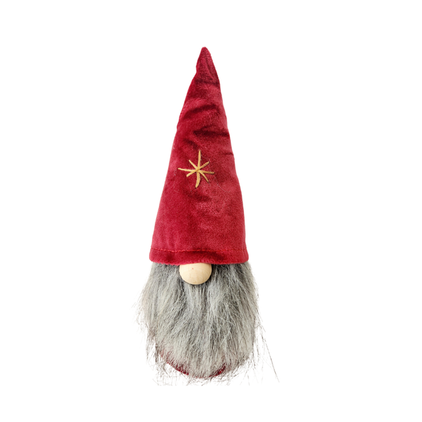 Scandinavian Velvet Red Fabric X-mas Gnome Santa Decoration Ornament