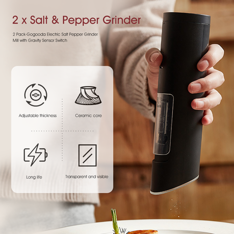 1/2/4X Electric Salt And Pepper Grinder Powered Gravity Sensor Pepper Mill