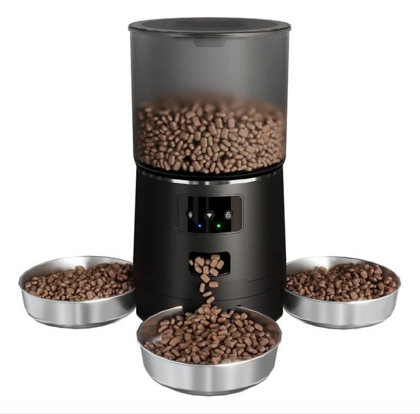6L Smart Auto Feeder for Pets: WiFi-Controlled 3-Bowl Design