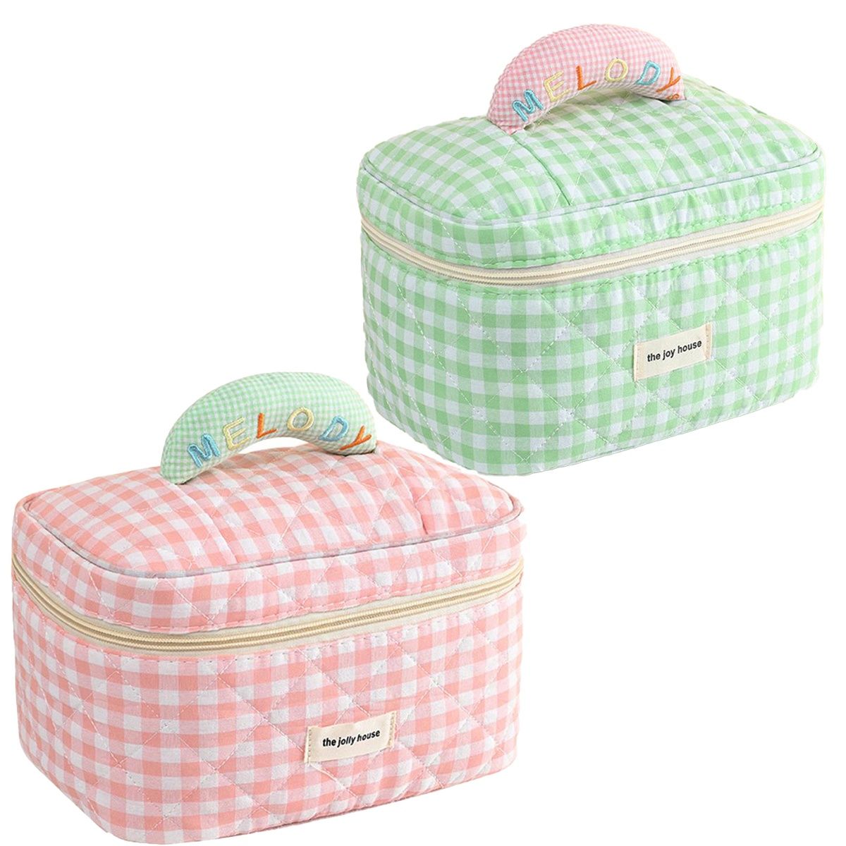 Travel Cosmetic Bag Organizer Toiletry Bag Make Up Bags - Pink And Green