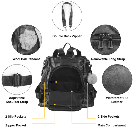 Anti Theft Backpack for Ladies Water proof Shoulder Bag for School Travel