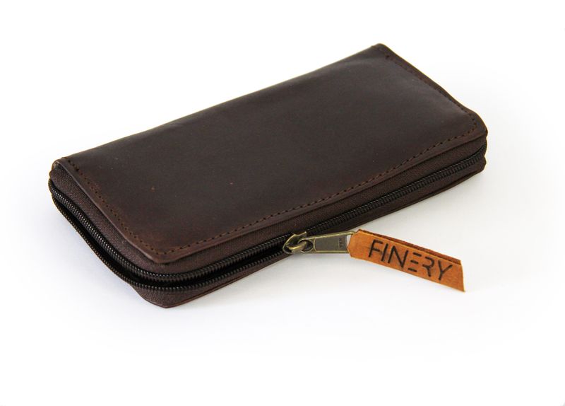 Finery Genuine Leather Zip Around Purse