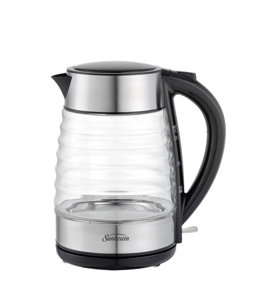 Sunbeam 1.7L 2000W Brushed Stainless Steel/Ribbed Glass Kettle - SGK-2200RA