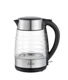 Sunbeam 1.7L 2000W Brushed Stainless Steel/Ribbed Glass Kettle - SGK ...