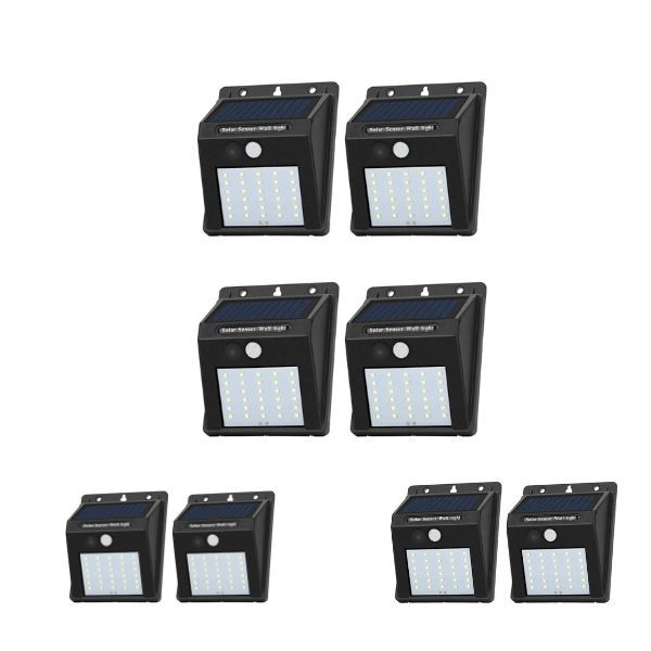 20 LED Solar Sensor Wall Light - Pack of 8