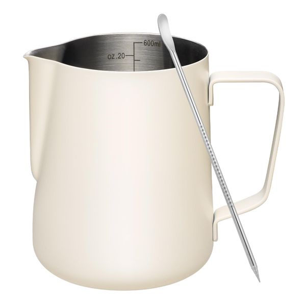 600ml Milk Frothing Pitcher with Clear Scale, Coffee Latte Art Cup, Pen