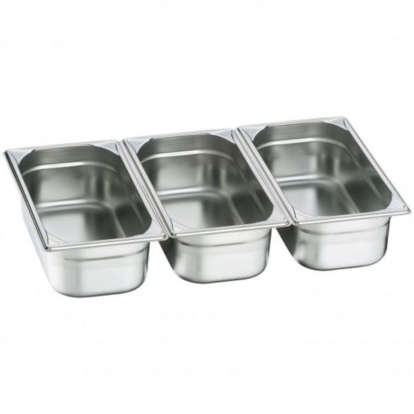 Stainless Steel Insert/Food Pan - Third Size - Set of 3