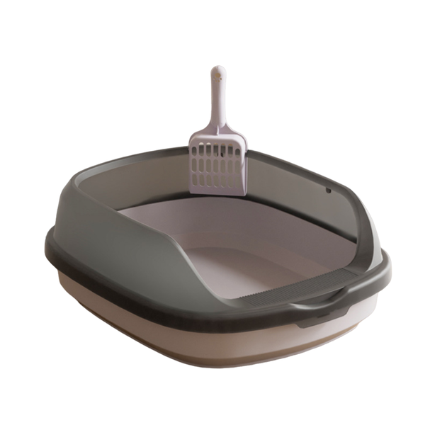 Cat Litter Box with Litter Scoop - Grey Purple