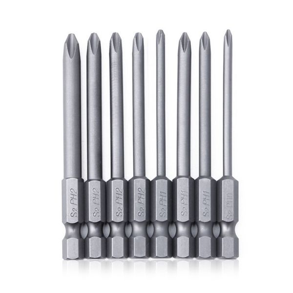 8Pcs 1/4in Hex Shank Drill Bits Magnetic Long Hex Phillips Head Screwdriver