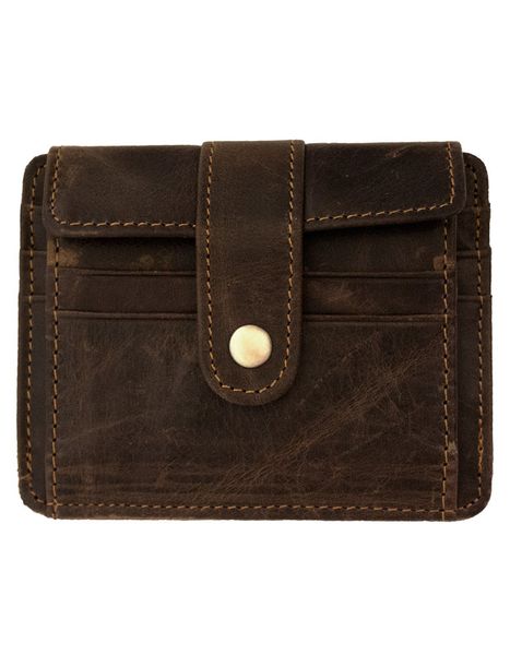 Fino GX-054 Full Grain Genuine Leather Compact Bifold Wallet with Box
