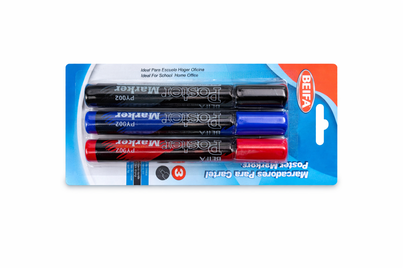 Poster Markers Set (3 Pack) - Black, Blue &amp; Red ,10 x 3 Packs