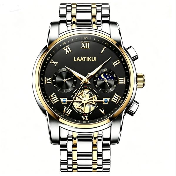 LAATIKUI Luxury Waterproof Luminous Business Men's Quartz Wristwatch