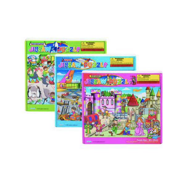 Jigsaw Puzzles- Assorted Illustrated Puzzles 24 Piece- Pack Of 3