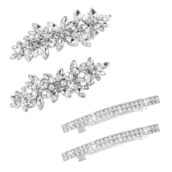 4 Pieces Rhinestone Hair Clip,Crystal Hair Clips,Wedding Hair Accessories