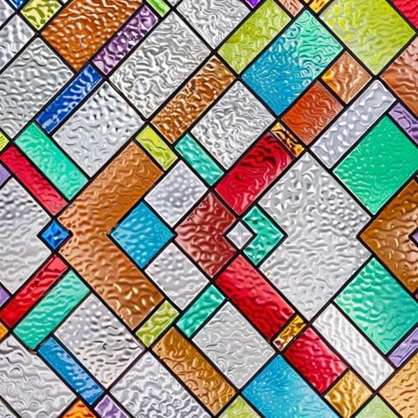 Gothic Window Film 45 × 200cm, 3D Rainbow Static Privacy Film, UV Blocking