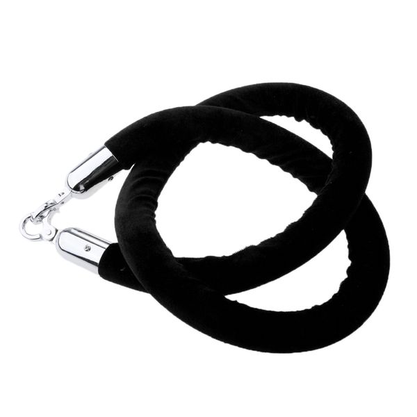 Black Velvet Stanchion Rope - Silver Clip