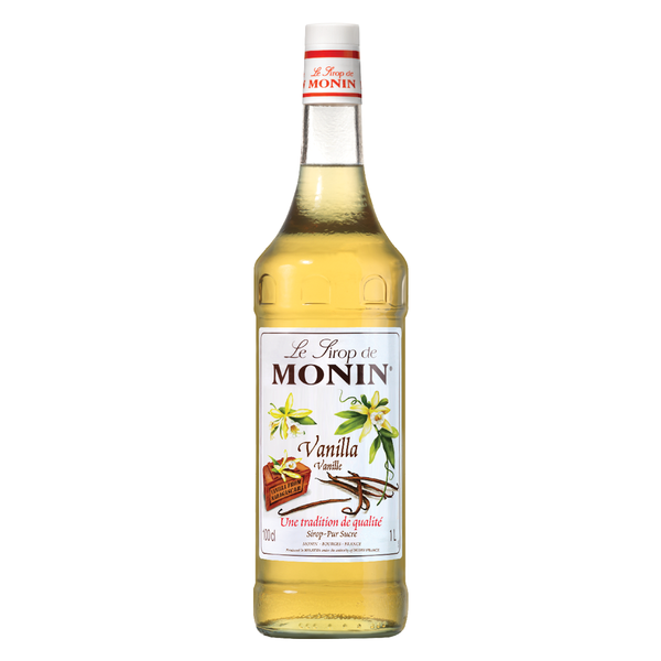 MONIN Premium Vanilla Syrup Pet 1L - Premium Madagascar Vanilla Flavor
