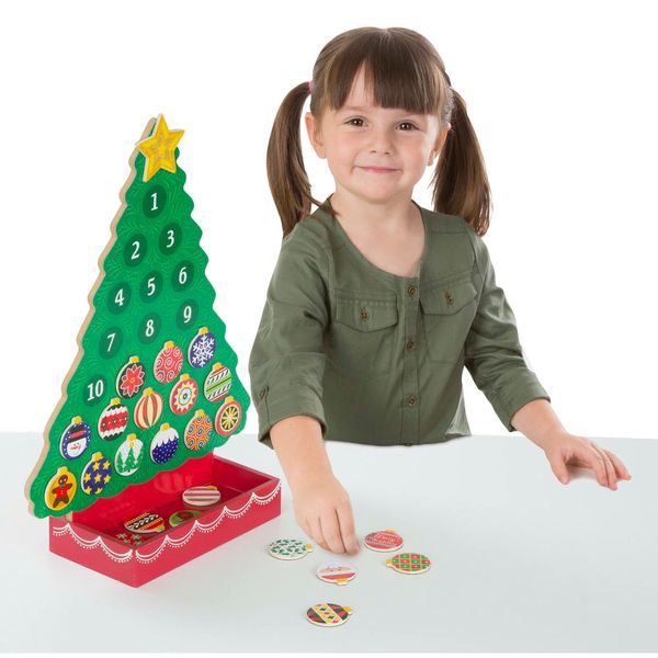Melissa &amp; Doug Countdown to Christmas Wooden Advent Calendar Magnetic Tree