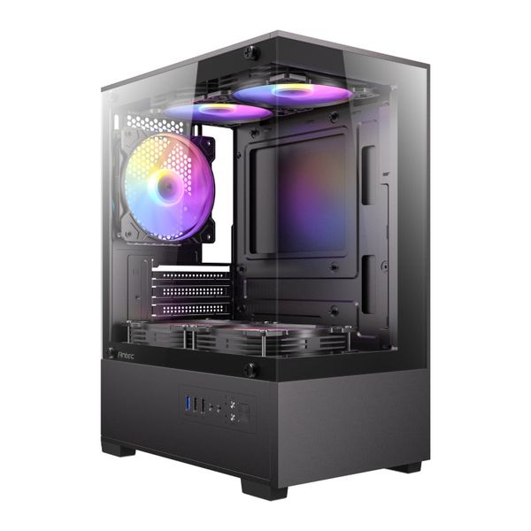 Antec VCX100M RGB Elite ATX, ITX Mini Tower Gaming Chassis - Black