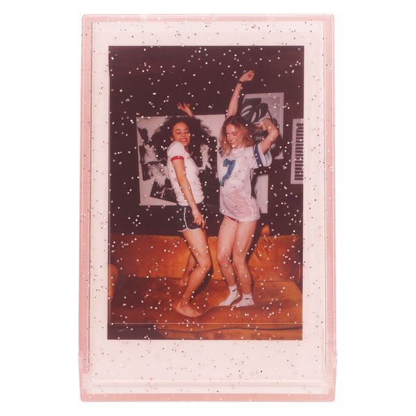 Photo Storage Box Compatible With 3 Inch Photos Pink Glitter