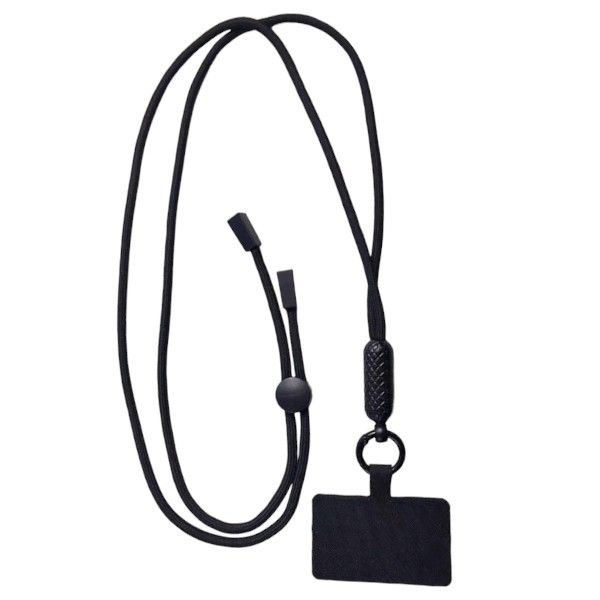 Multi-Use Adjustable Nylon Strap Crossbody Lanyard - Black/Orange