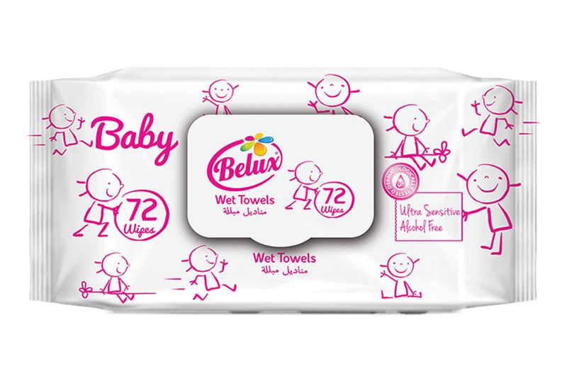 Belux Baby Wipes - 4 Pack Bundle (72's) - Pink