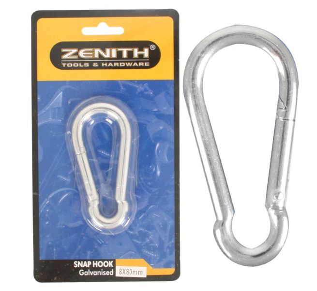 Bulk Pack x 10 Galvanised Snap-Hook - 8x80mm