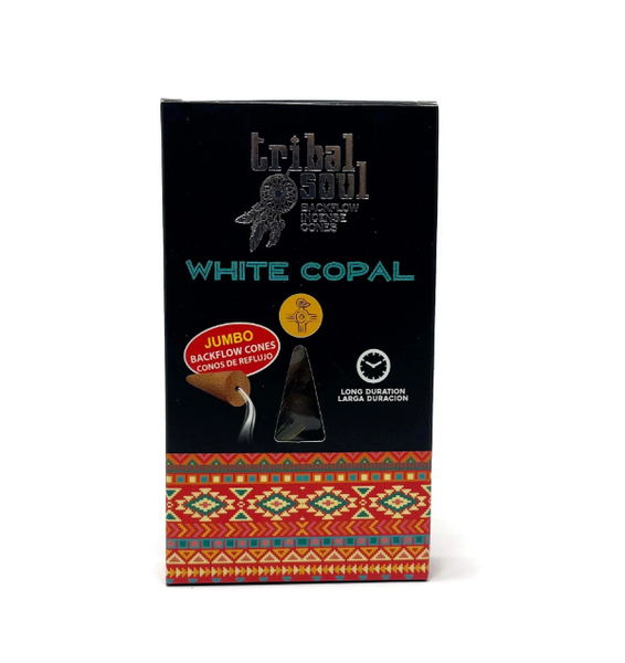 Tribal Soul Backflow Incense Cones - White Copal - 12 Pack