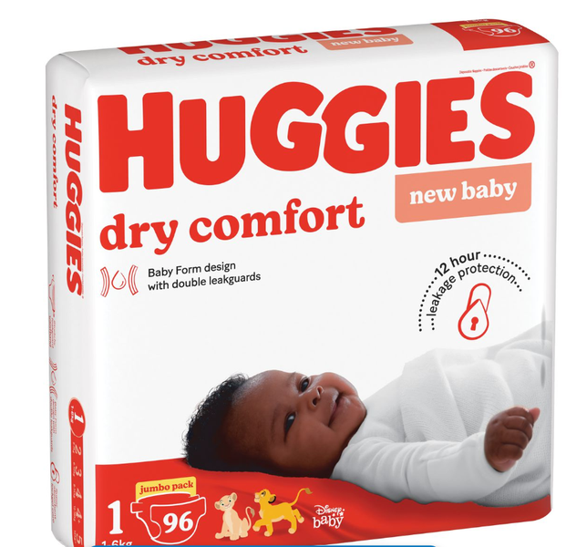 Huggies Dry Comfort Nappies Size 1 Jumbo 96's