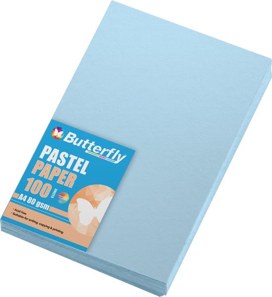 Butterfly A4 Pastel Paper - Blue