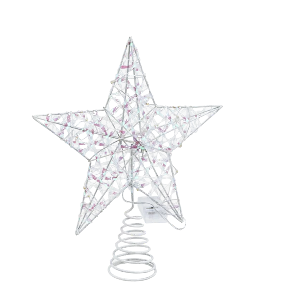 Christmas Metal Star Tree Top With Lights 25cm