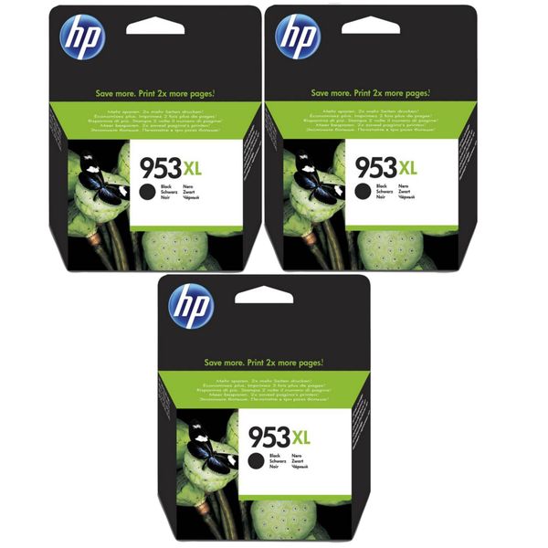 HP 953XL Black Ink - 3 PACK