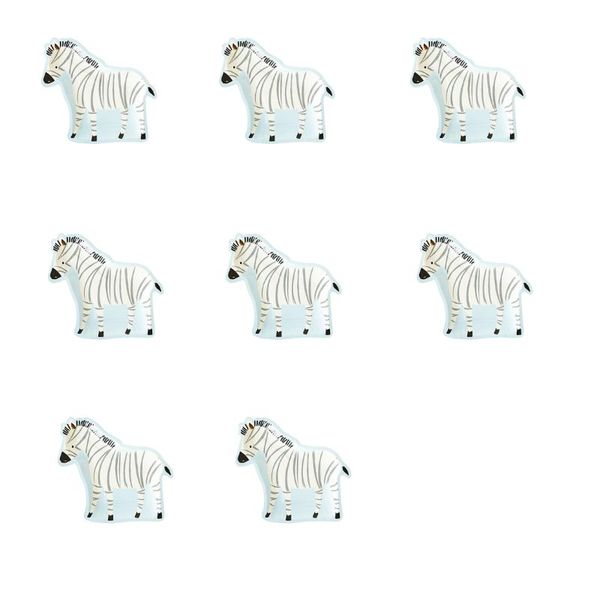 Party Paper Plate - Animal Zebra Shaped - Set of 8