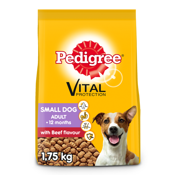 Pedigree Adult Dog Dry Food for Small Dogs with Beef 1.75kg