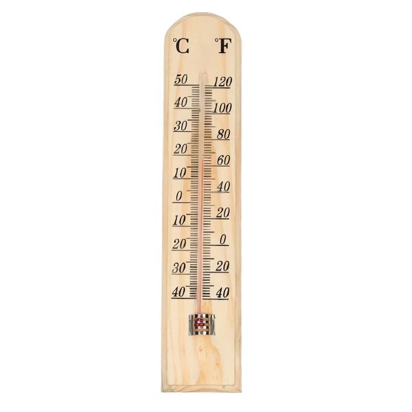 Home and Patio Wooden Wall Mount Thermometer (26cm)