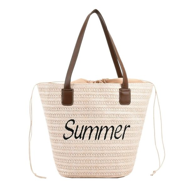 Straw Tote Bag Summer Beach Bag Large Handwoven Shoulder Bag Handbag