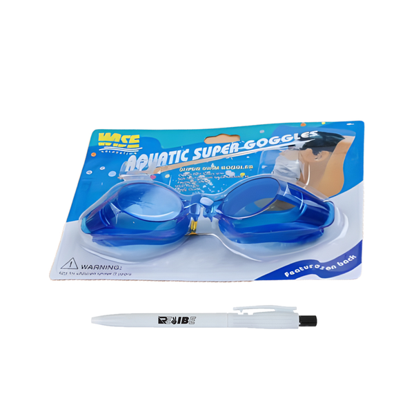 2Pack Assorted Colors Quality Non Fog Swimming Goggles Set With ReVibe Pen