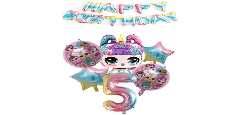 LOL Happy Birthday Balloon Set 5 Year