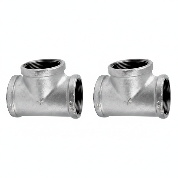 K-Brand 80mm Galvanized Tee Plumbing Fitting - 2 Pack