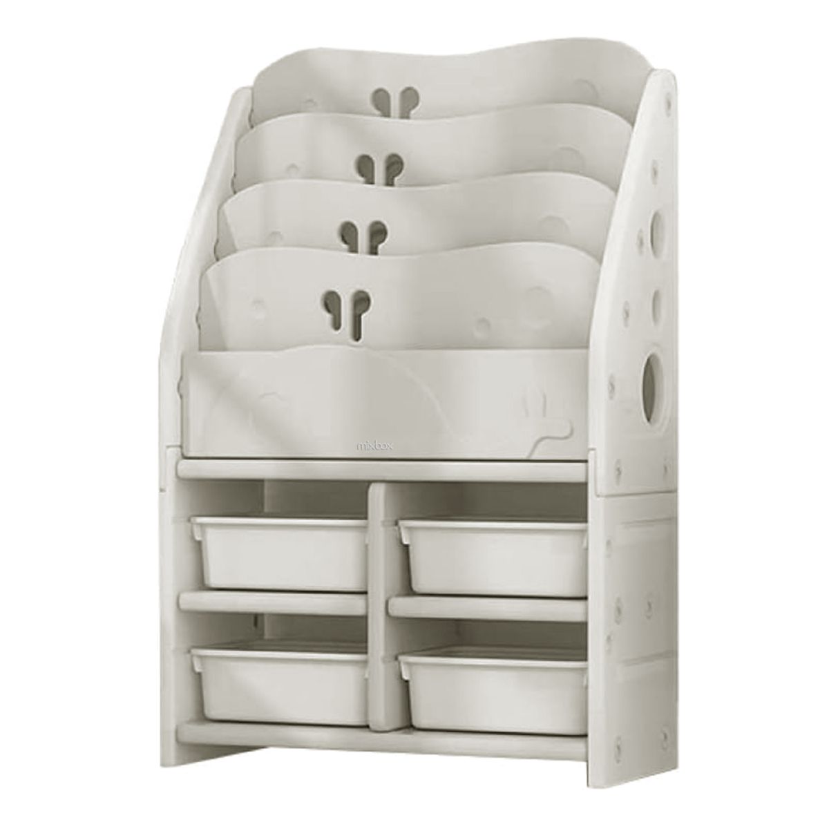 Mix Box 4-Tier Kids Storage Shelf Organizer Cabinet Kids(4 Bins),Whale