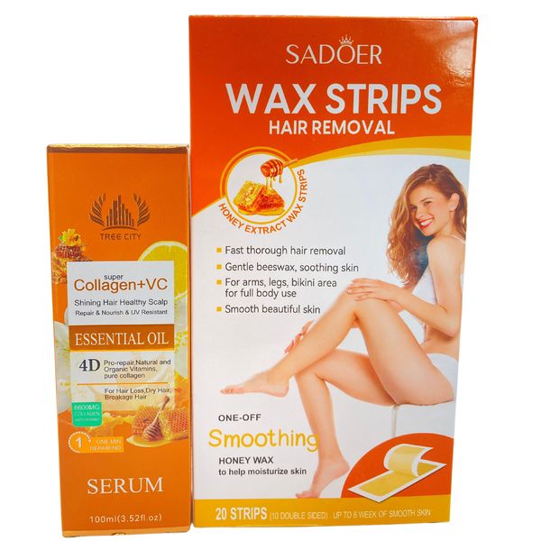 Sadoer Honey Wax Strips and Tree City Honey Serum