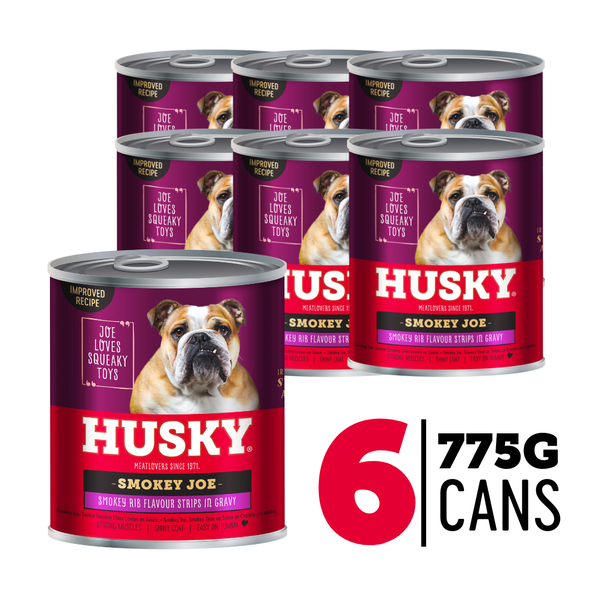Husky Smokey Joe Meaty Strips (6 x 775g Cans) - Canned Dog Food