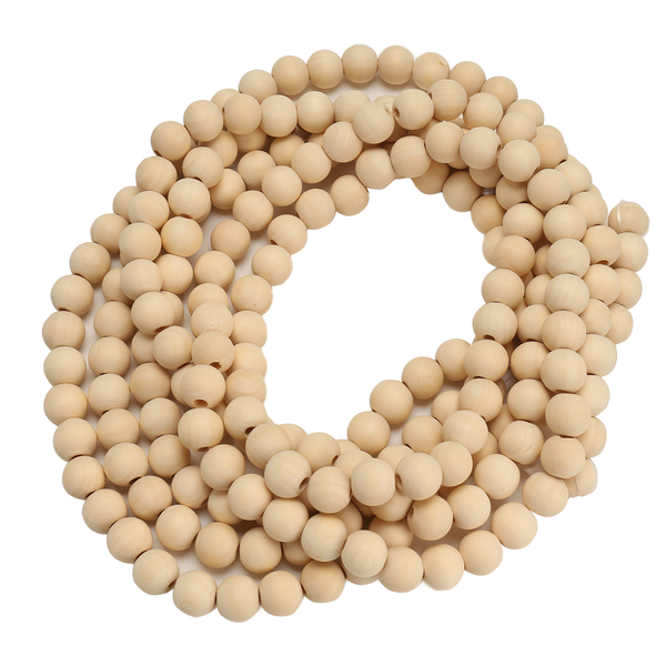Natural Wood Bead Christmas Garland Wooden Christmas Tree Garland